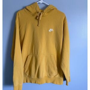 Nike Sportswear Club Fleece Hoodie Mustard Yellow BV2654-761 Mens Large